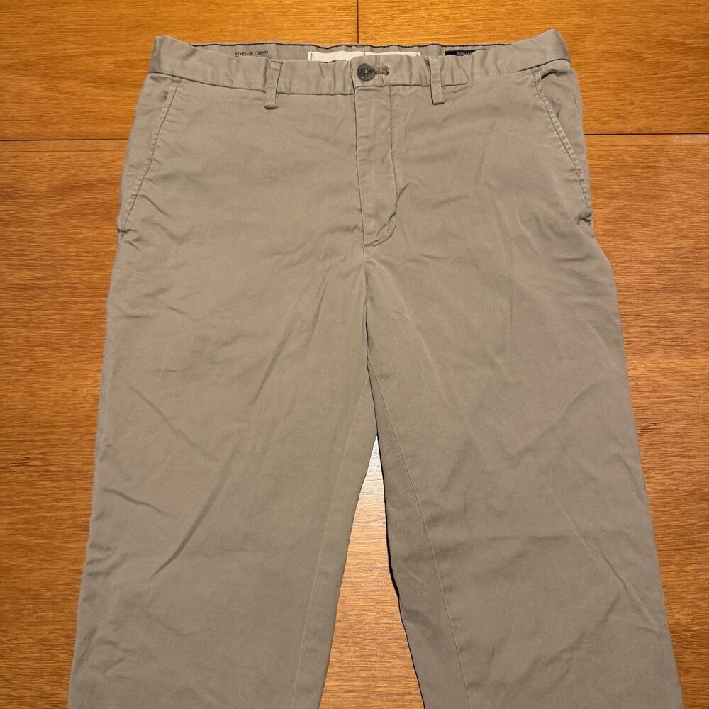 Banana Republic Lived-In Chino Skinny Fit Pants Men’s Size 32x32 Khaki Brown - Picture 2 of 12